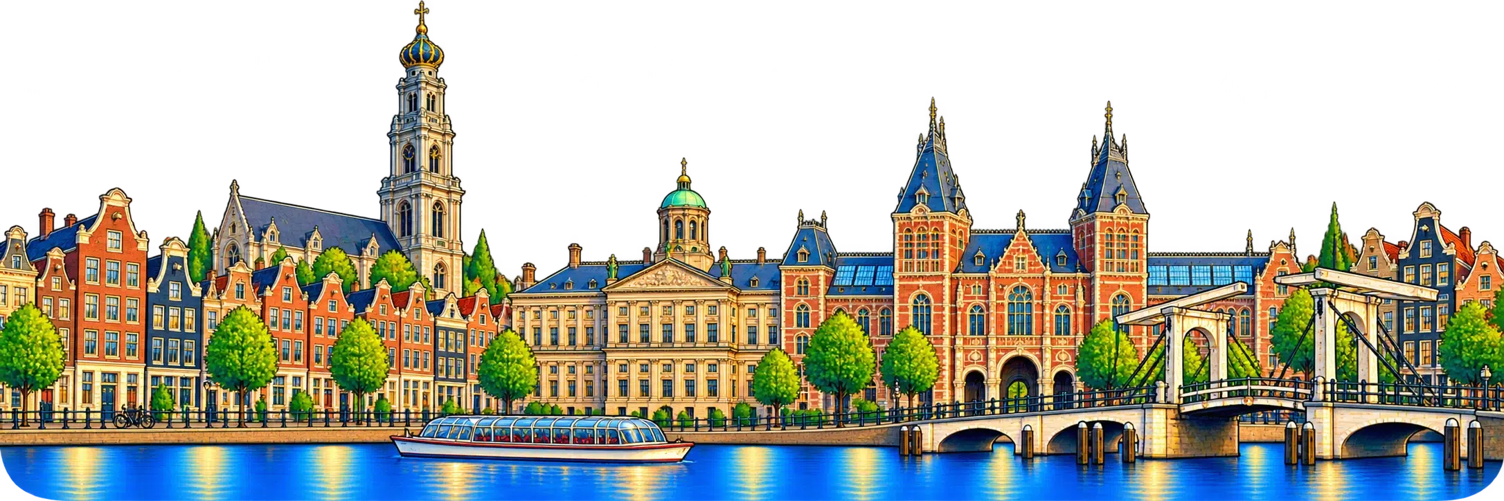 Amsterdam city skyline