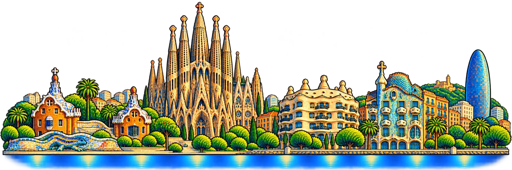 Barcelona city skyline