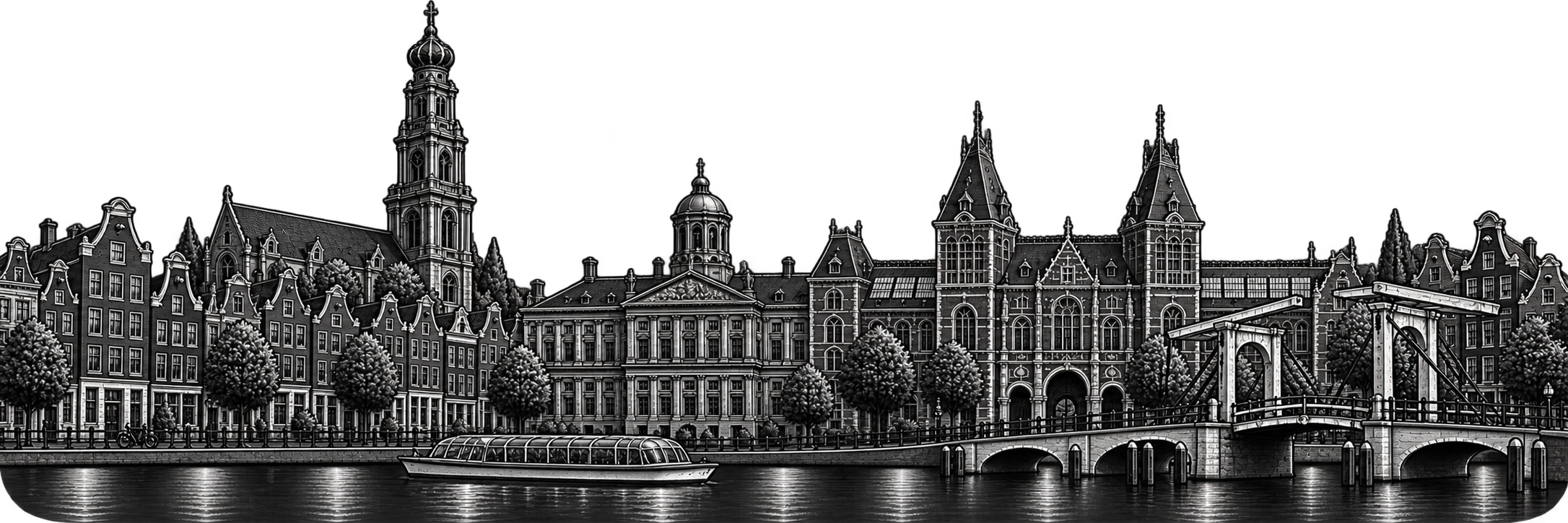 Amsterdam city skyline