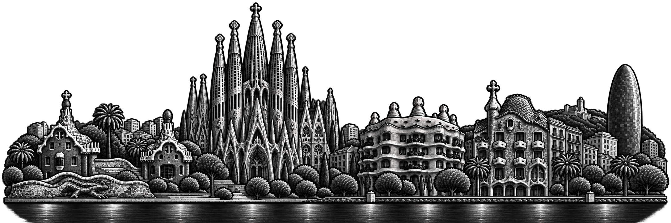 Barcelona city skyline