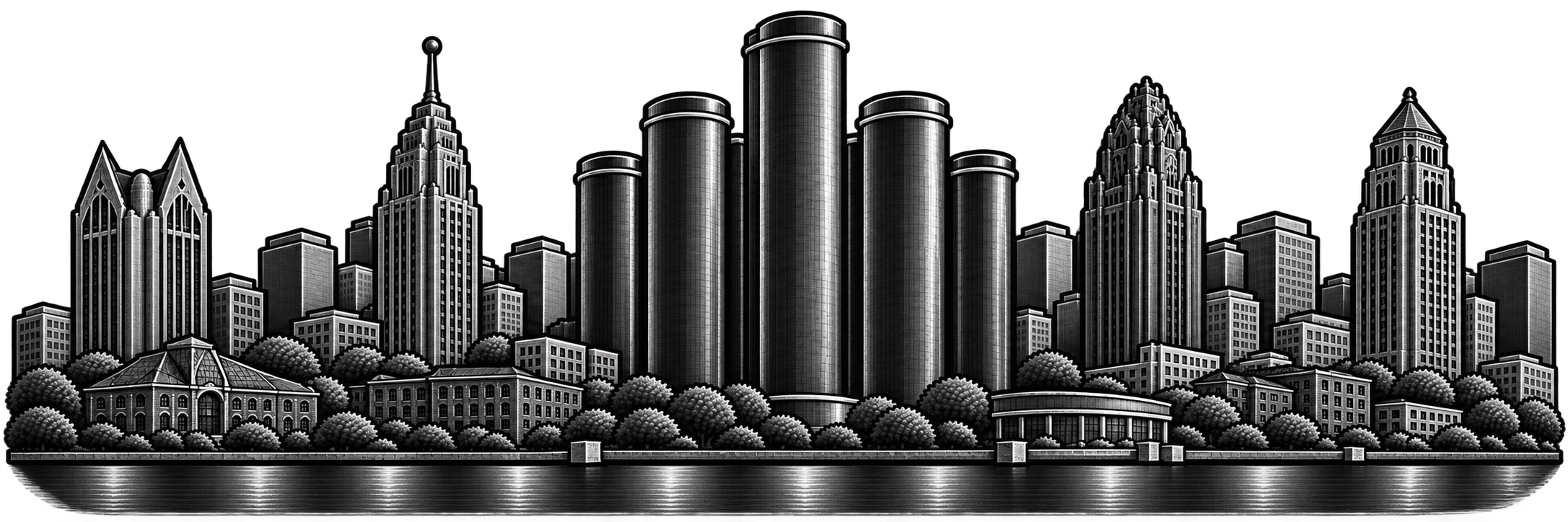 Detroit city skyline