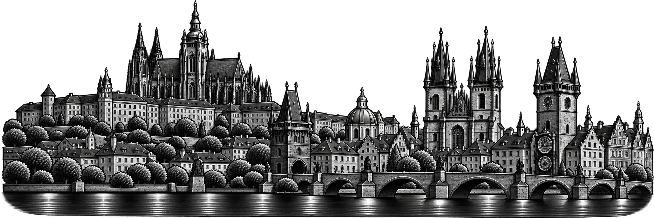 Prague city skyline