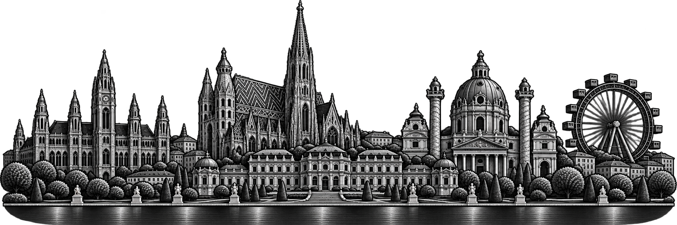 Vienna city skyline