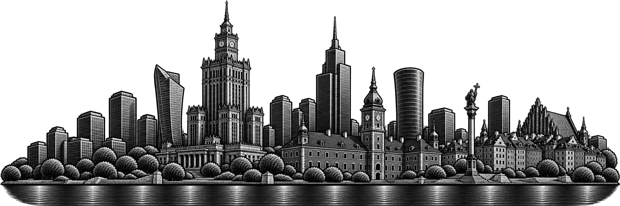 Warsaw city skyline