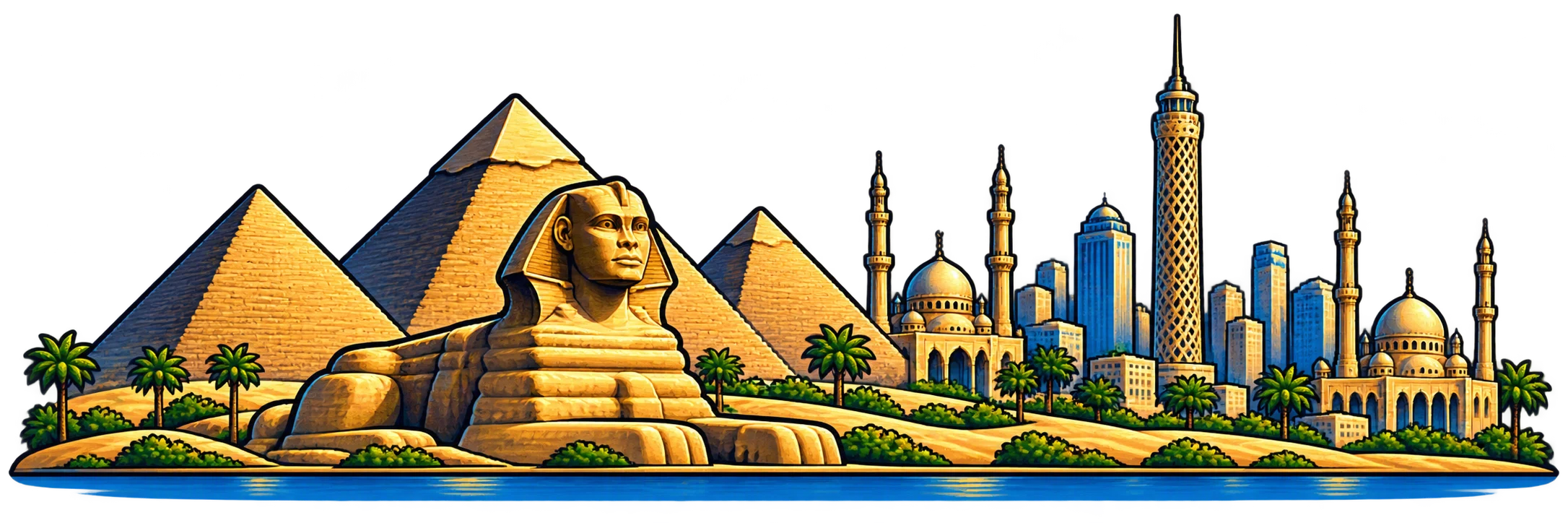 Cairo landmark illustration