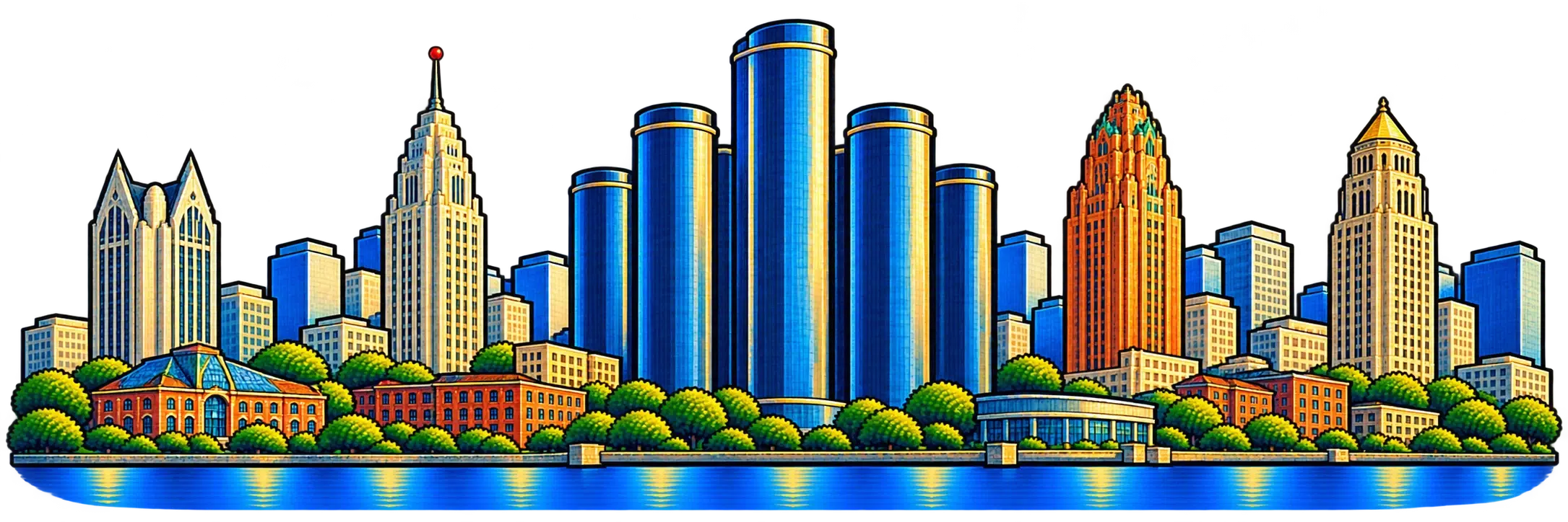 Detroit city skyline