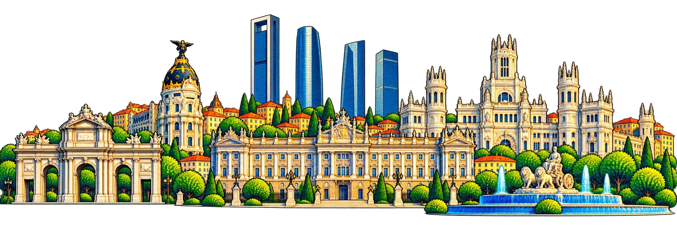Madrid city skyline