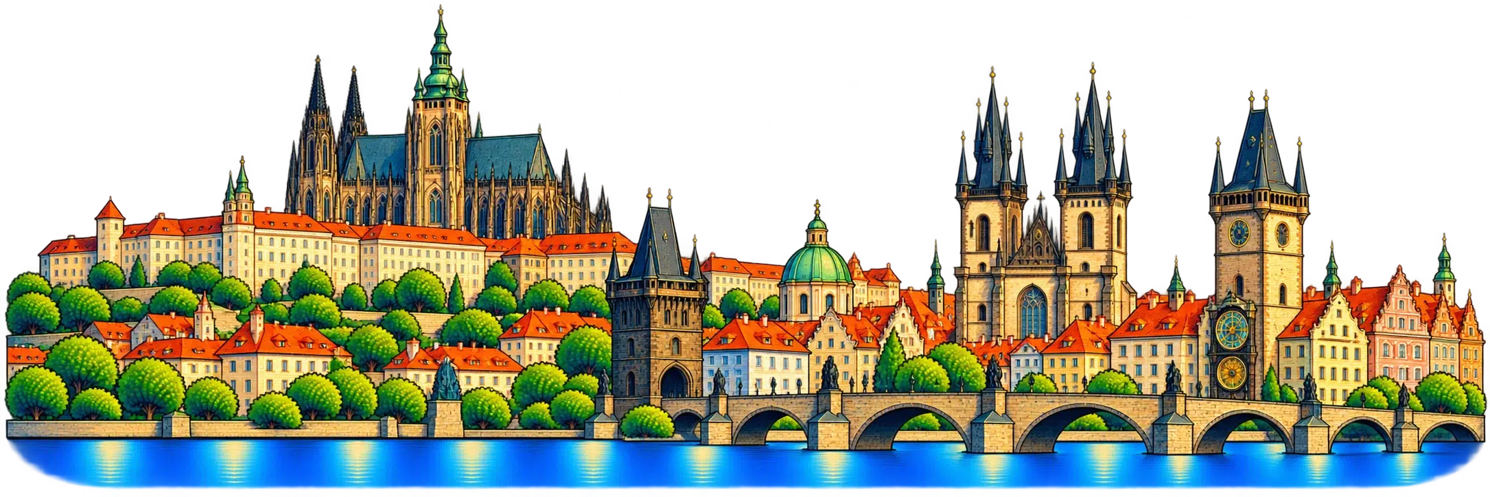 Prague city skyline