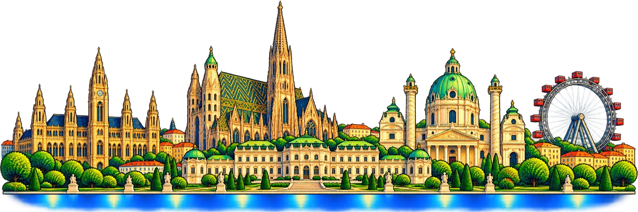 Vienna city skyline