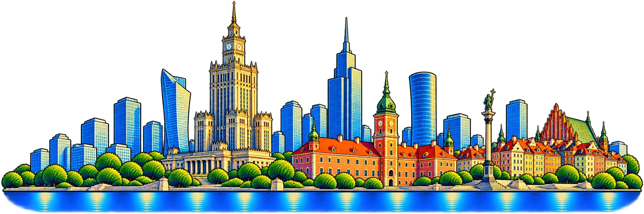 Warsaw city skyline