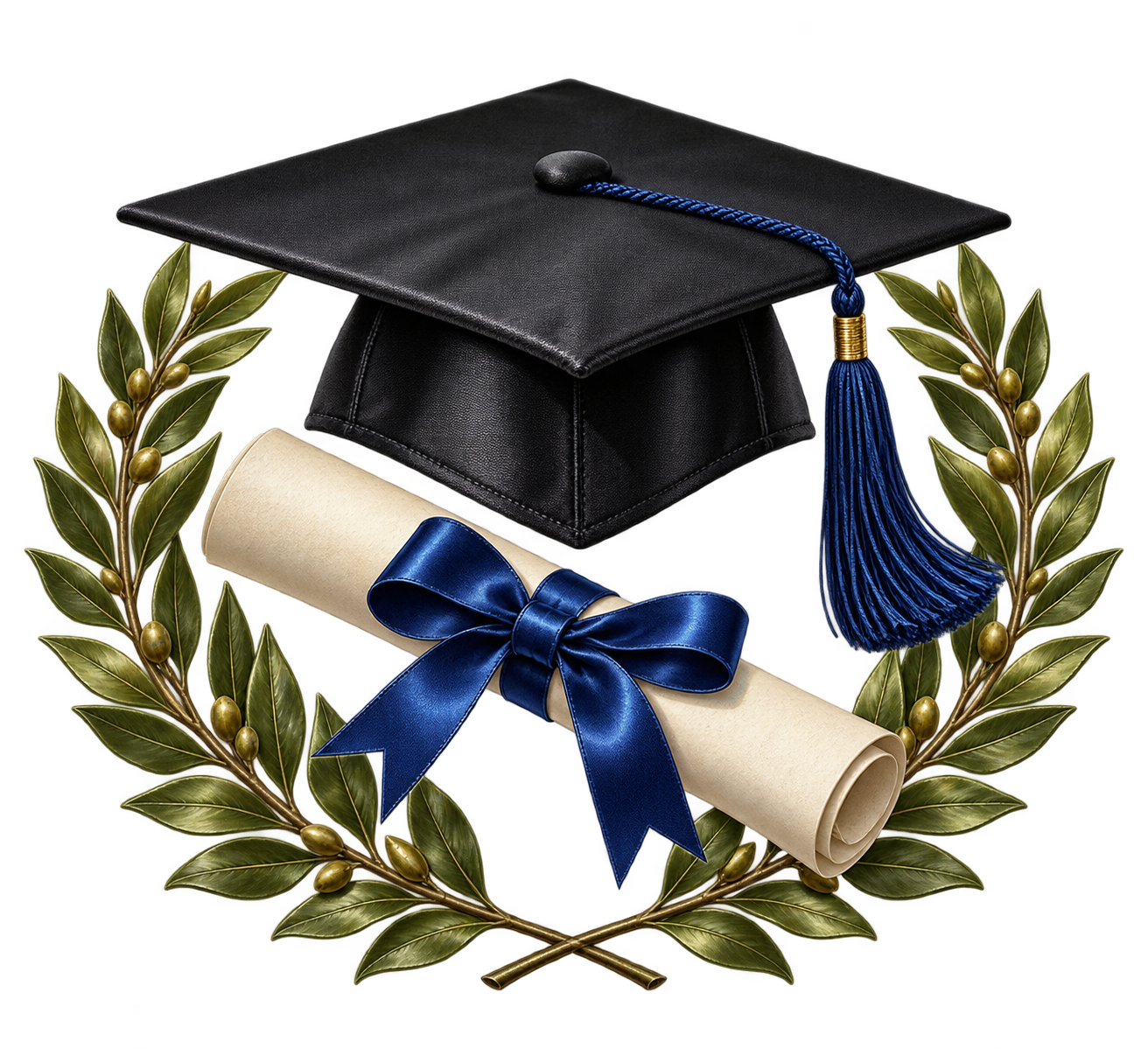 Cap, Diploma and Laurel