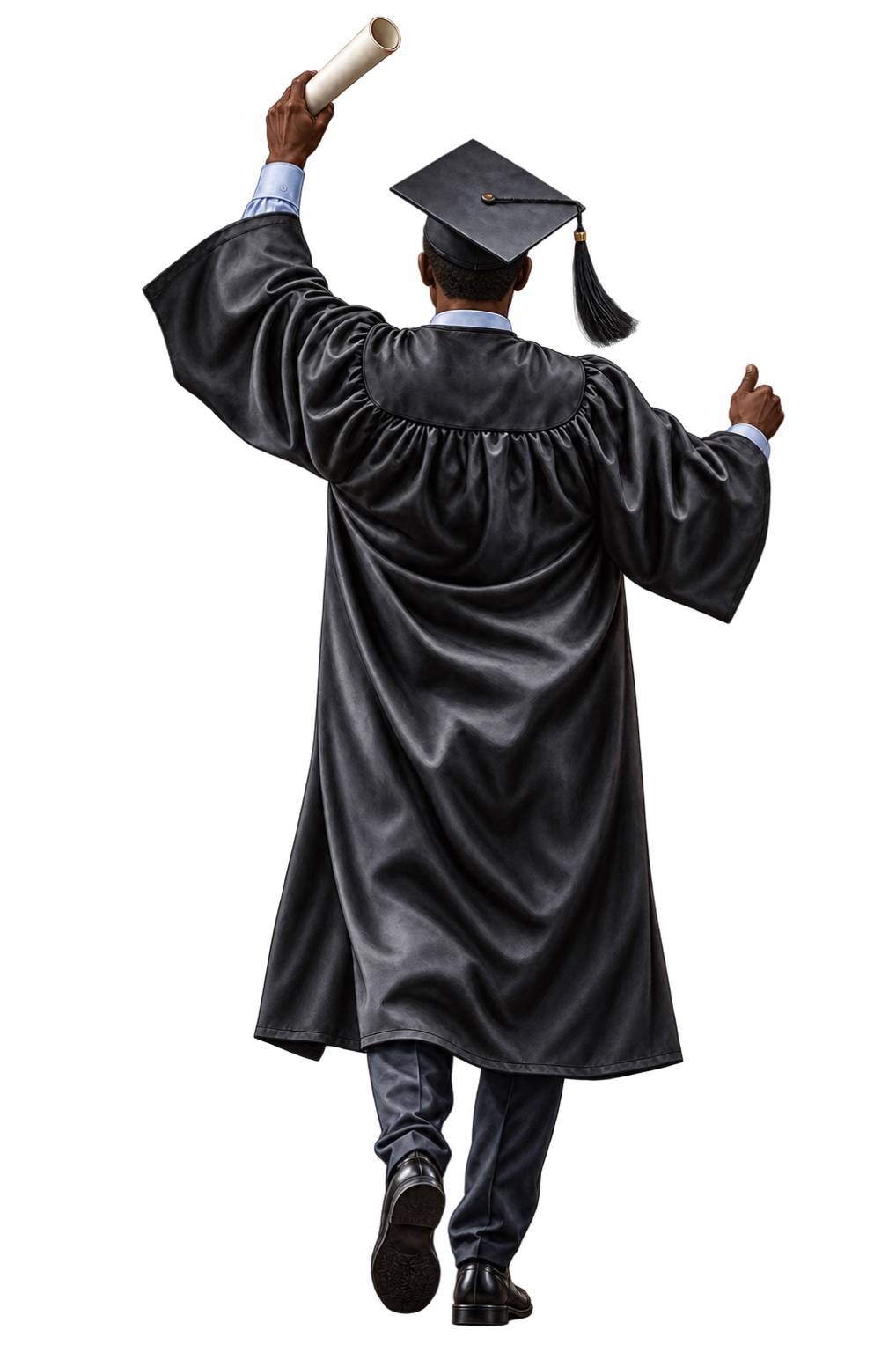 Graduate — Raised Diploma, Dark Skin
