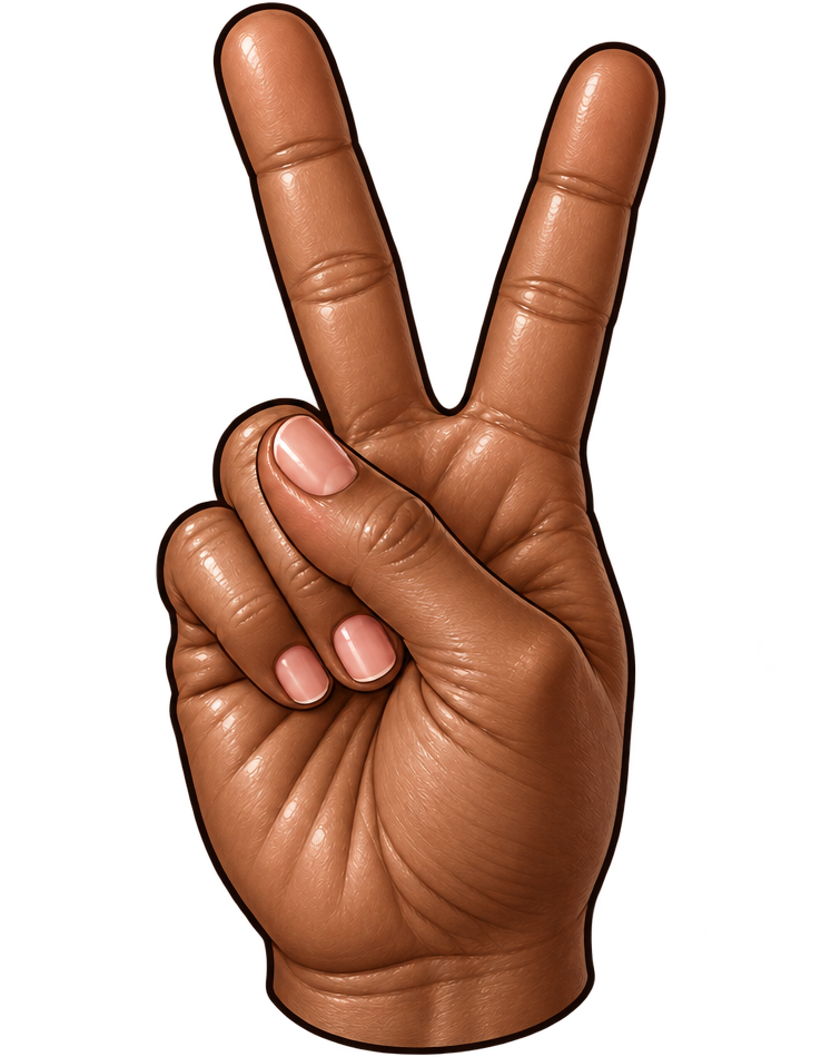 Peace sign · Brown