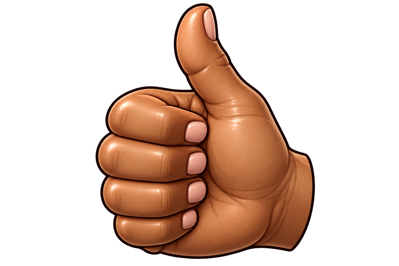 Thumbs Up Side Brown