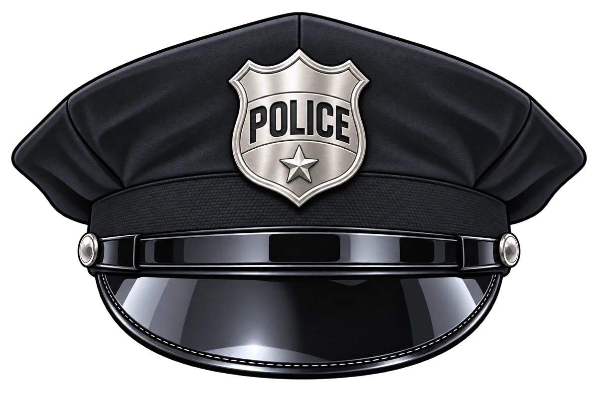 Peaked police cap
