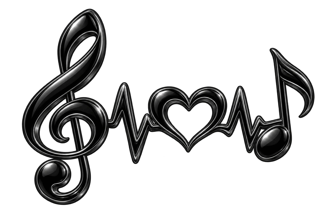 Music heartbeat · Black