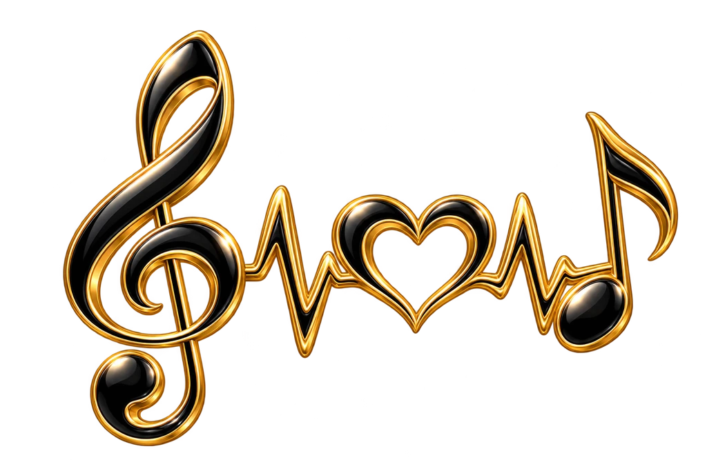 Music heartbeat · Black and gold