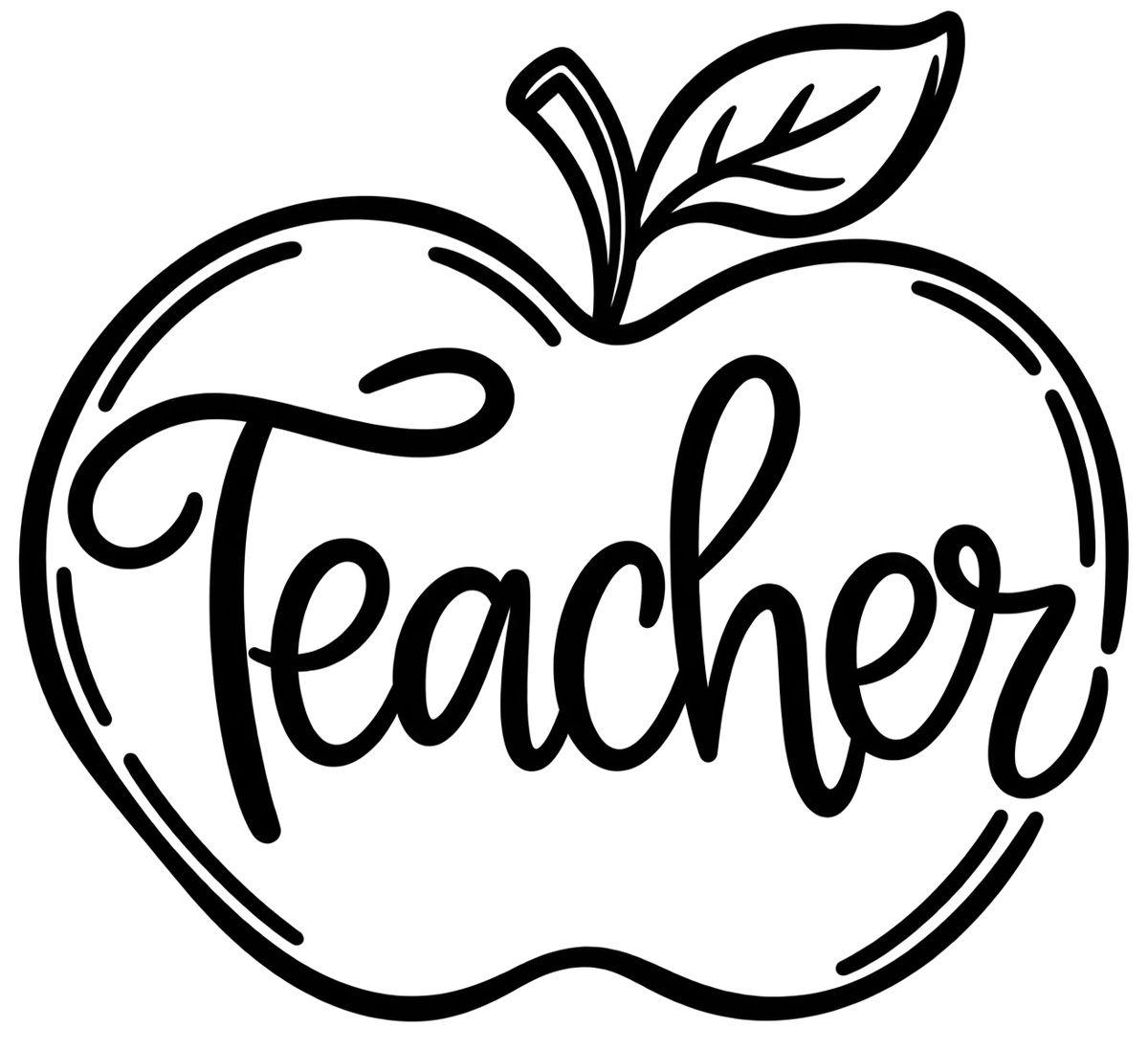 Teacher Apple — Black